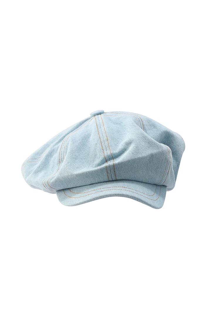 Elegant Girl Denim Beret Hat