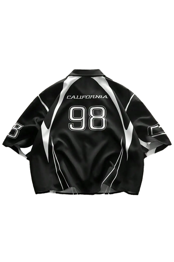 Oversized V-Neck Retro Shirt