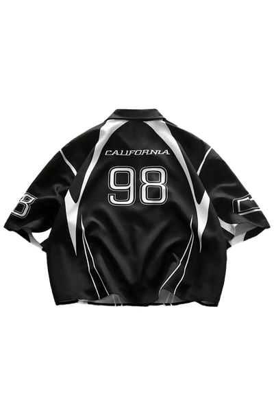 Oversized V-Neck Retro Shirt