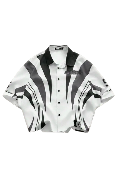 Oversized V-Neck Retro Shirt