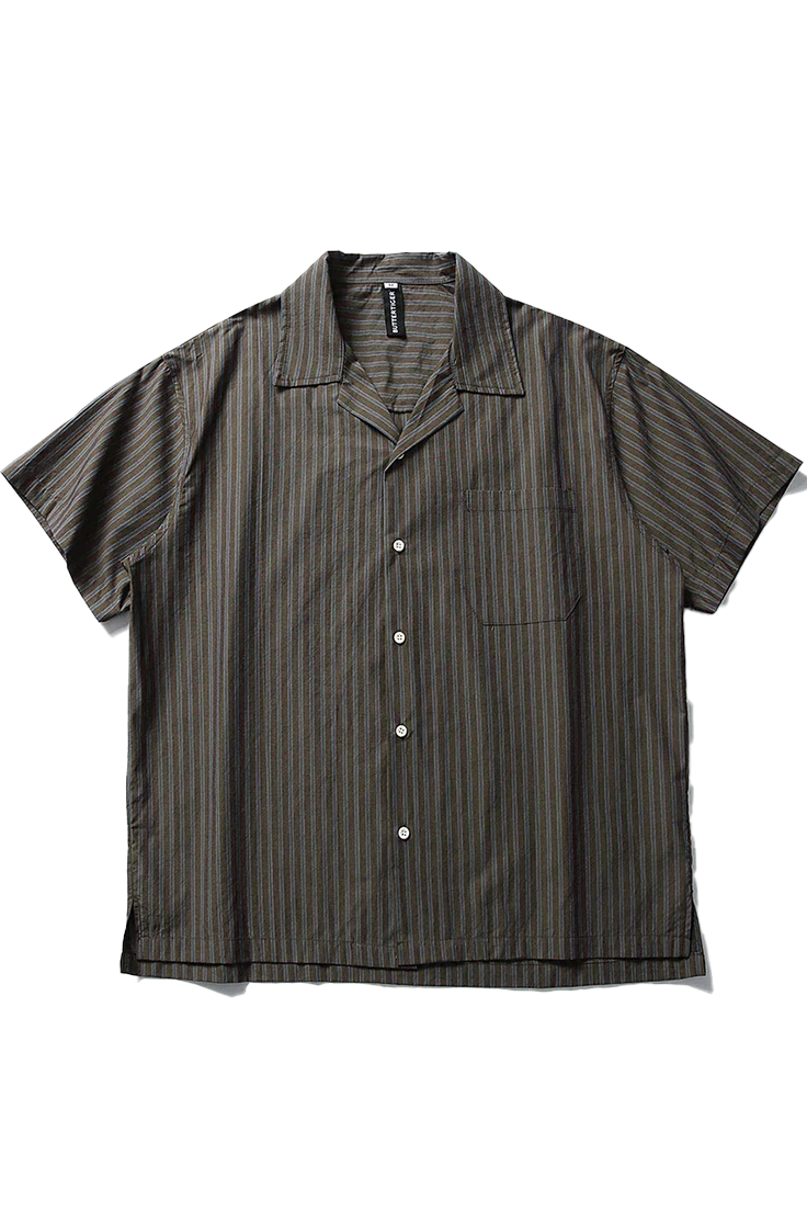 Casual Vintage Cuban Collar Stripe Shirt