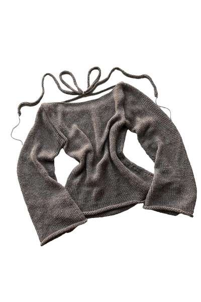 Women's Flare Tie Backless Top