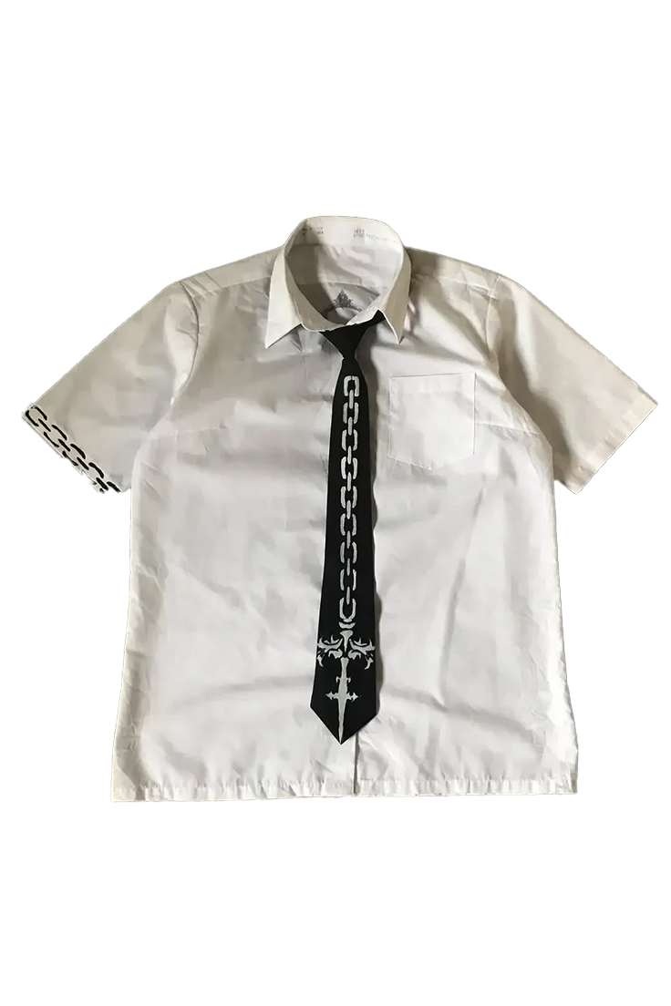 Camisa con estampado retro de calavera Y2K
