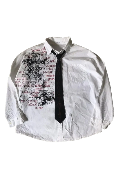 Y2K Retro Skull Print Shirt
