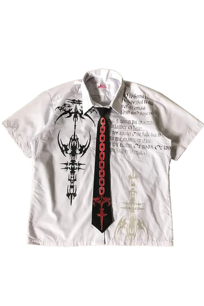 Y2K Retro Skull Print Shirt