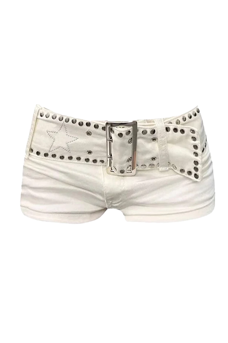 Y2K White Denim Mini Shorts