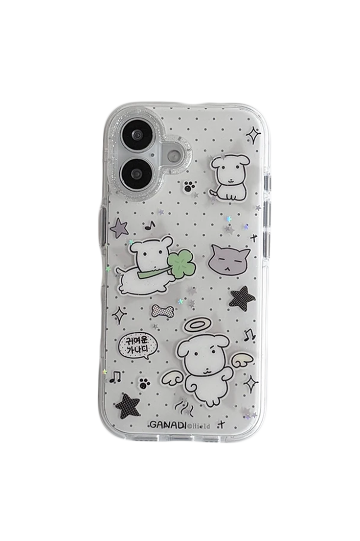 Soft Girl Kawaii Puppy Polka Dot iPhone Case