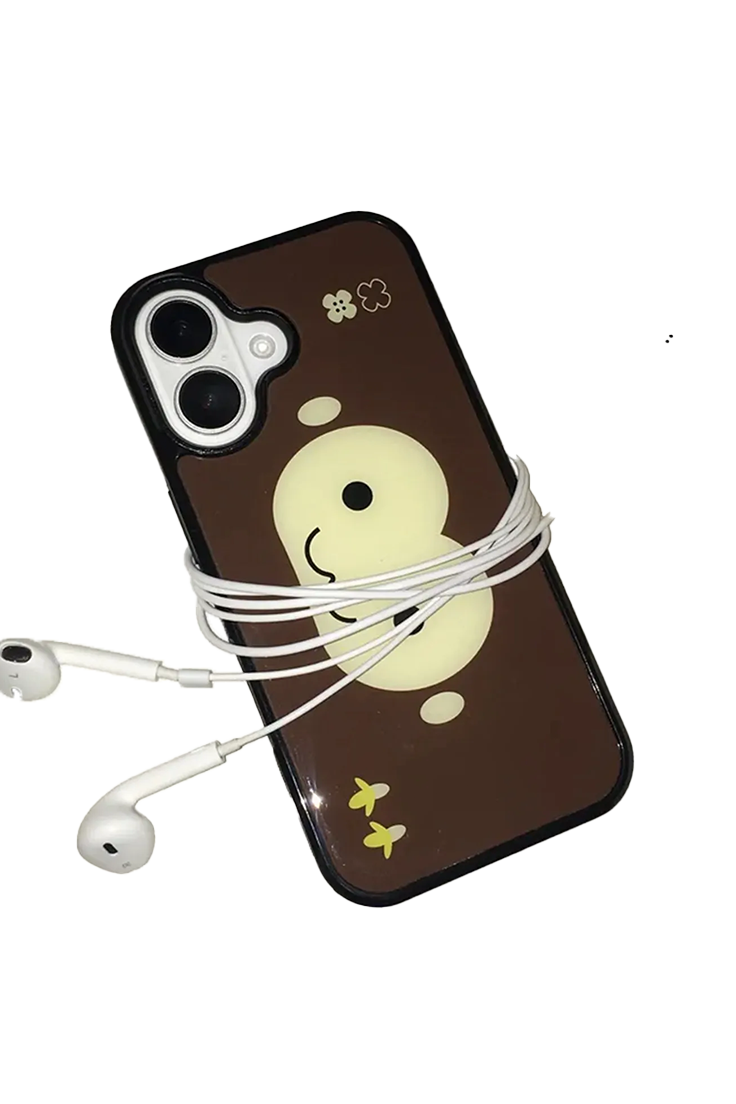 Brown & Yellow Monkey Face iPhone Case