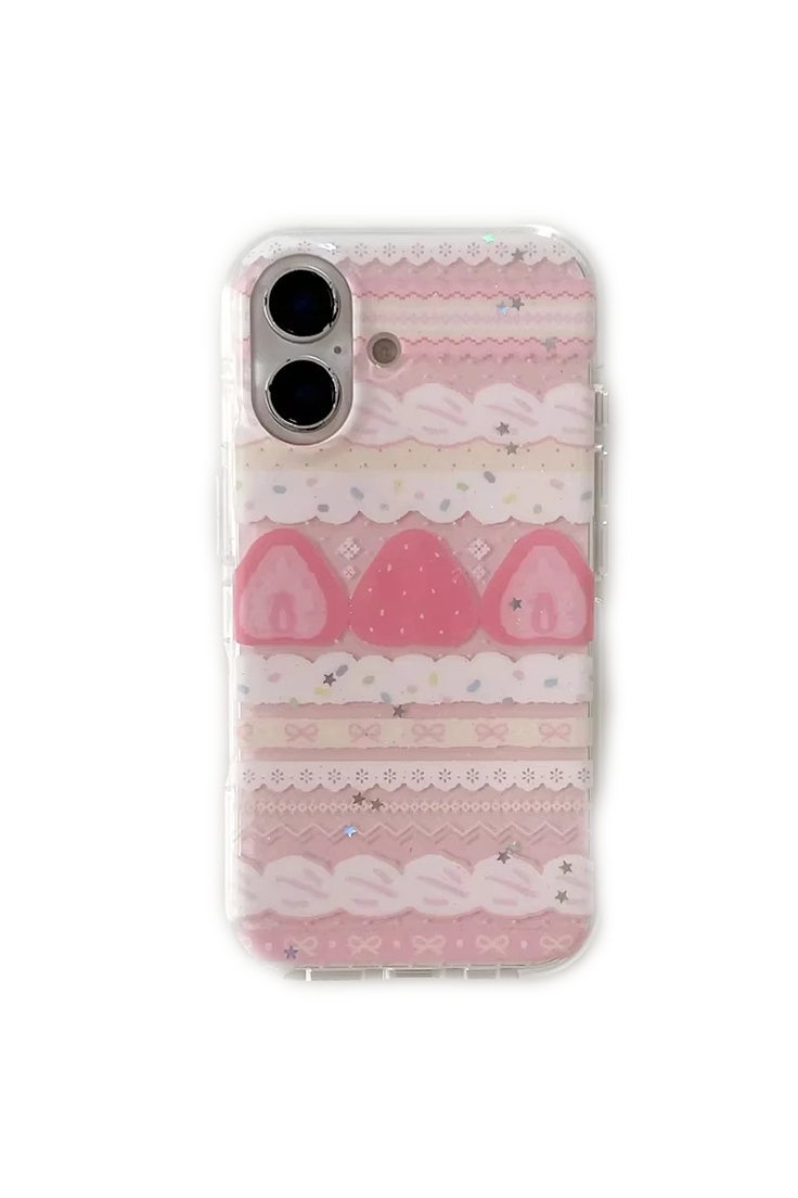 Cream Strawberry Cake Bowknot iPhone Cases
