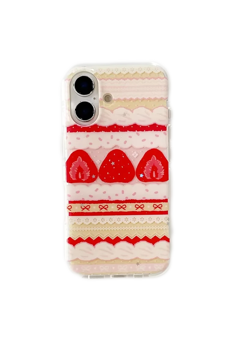 Cream Strawberry Cake Bowknot iPhone Cases