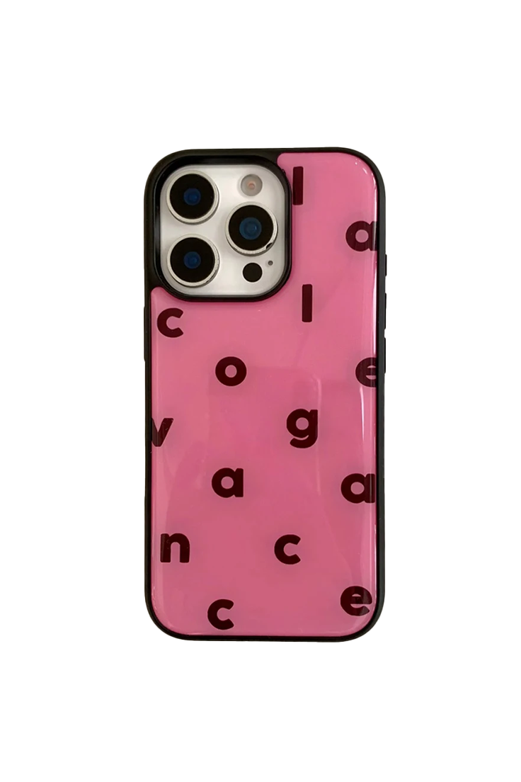 Barbie Core Letters Solid Color iPhone Cases