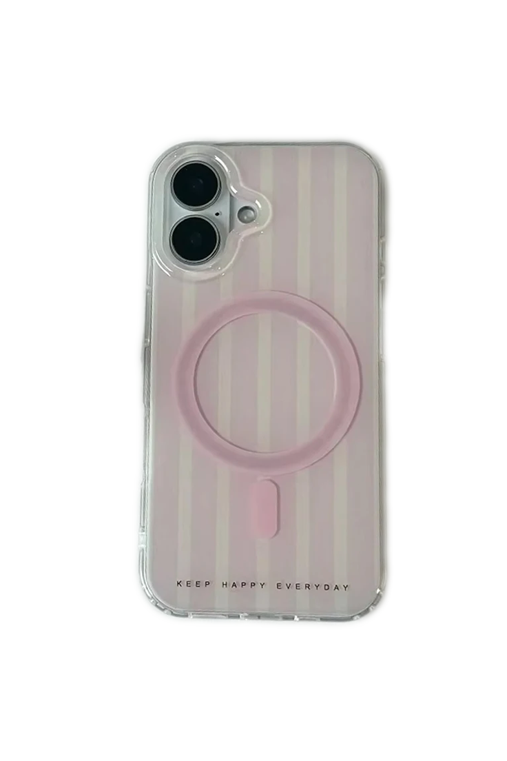 Cute Pink Stripes iPhone Case