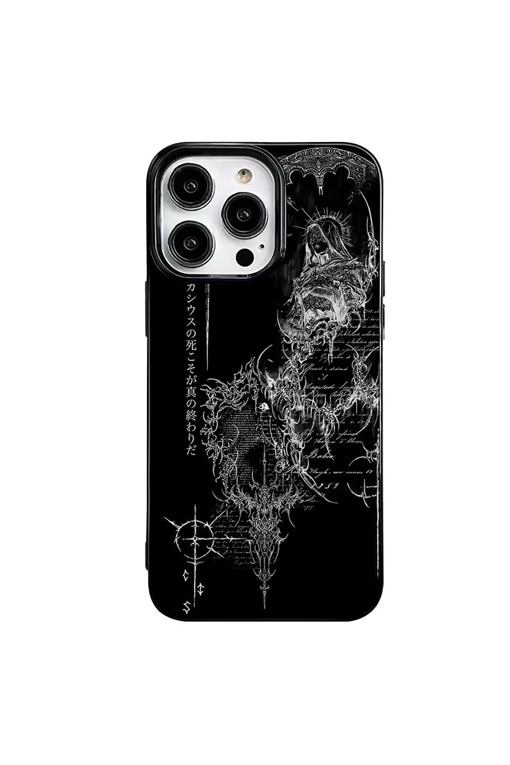 Retro Gothic Angel Black iPhone Cases