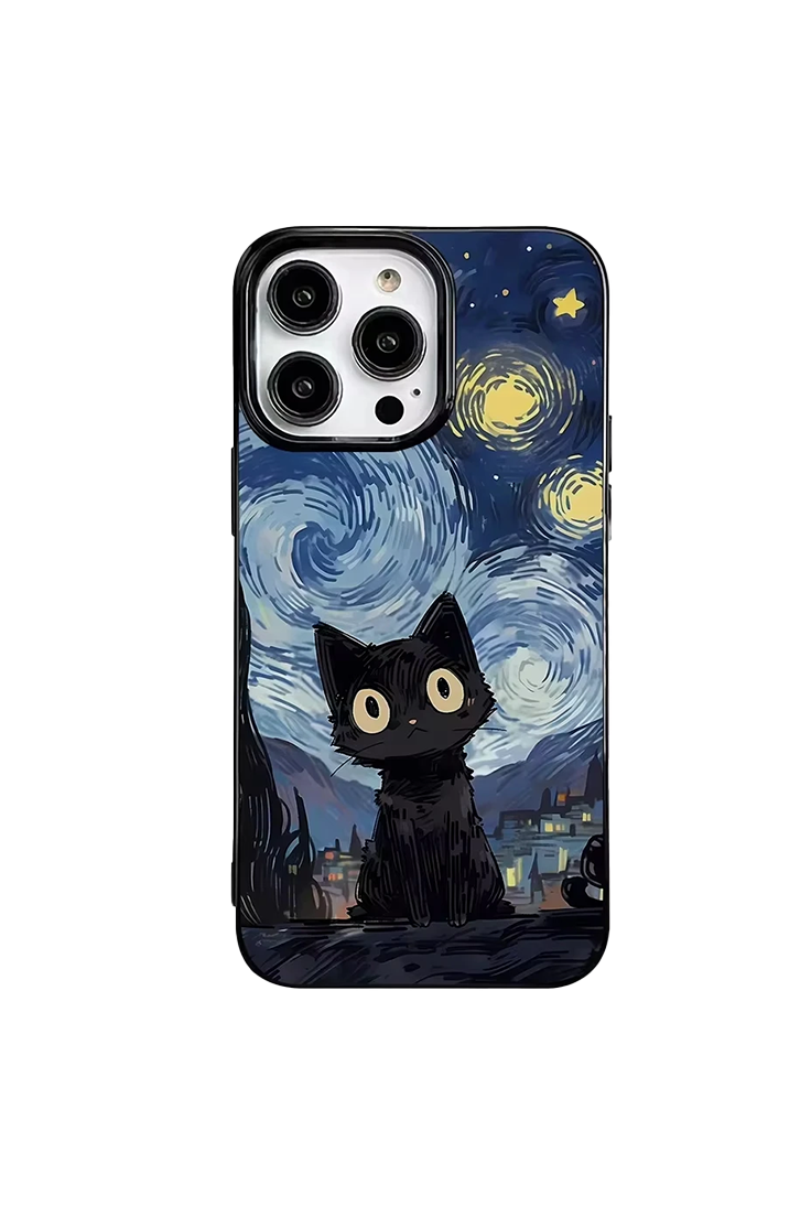 Graffiti Black Cat Pattern iPhone Cases