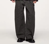 Vintage Leopard Print Straight-leg Pants
