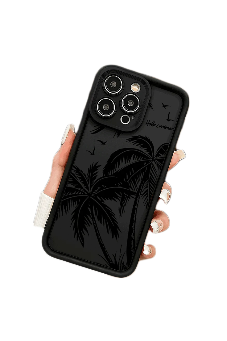 Black Palm Tree Silhouette Shockproof Phone Case