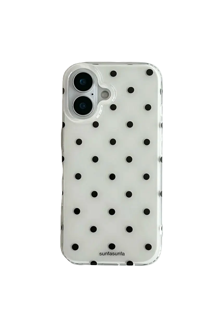 Black White Polka Dot Shockproof iPhone Case