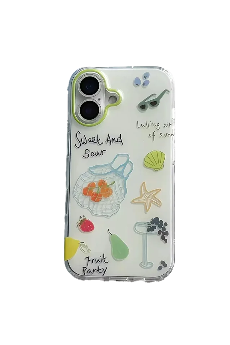 Fruit Bags Summer Grapes Pears Kawaii Cartoon iPhone Case