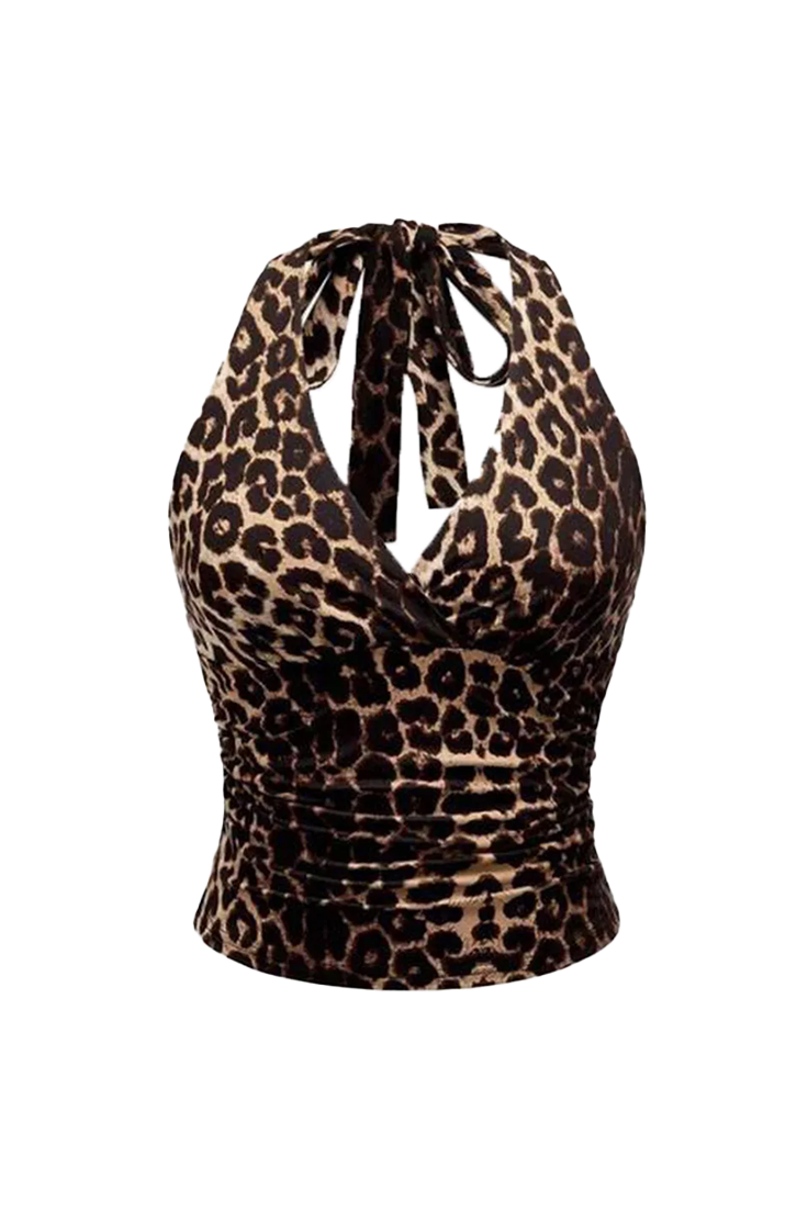 Leopard Spicy Girls Y2k Halter Top