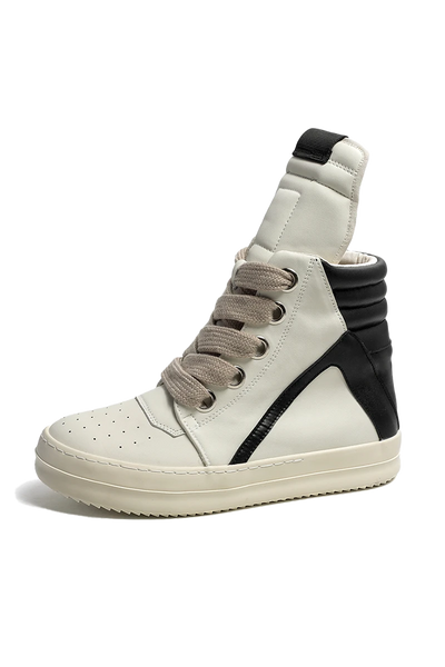 High-top Shoes Lace-up Leather Skateboard Sneakers
