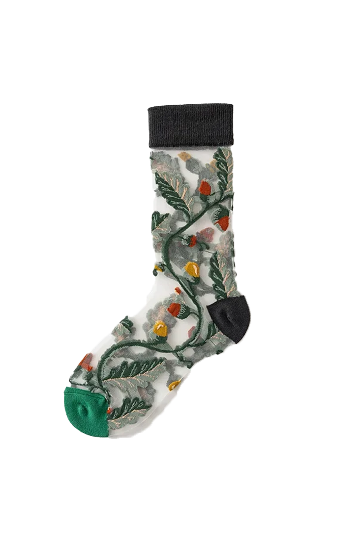 Summer Floral Crew Neck Socks
