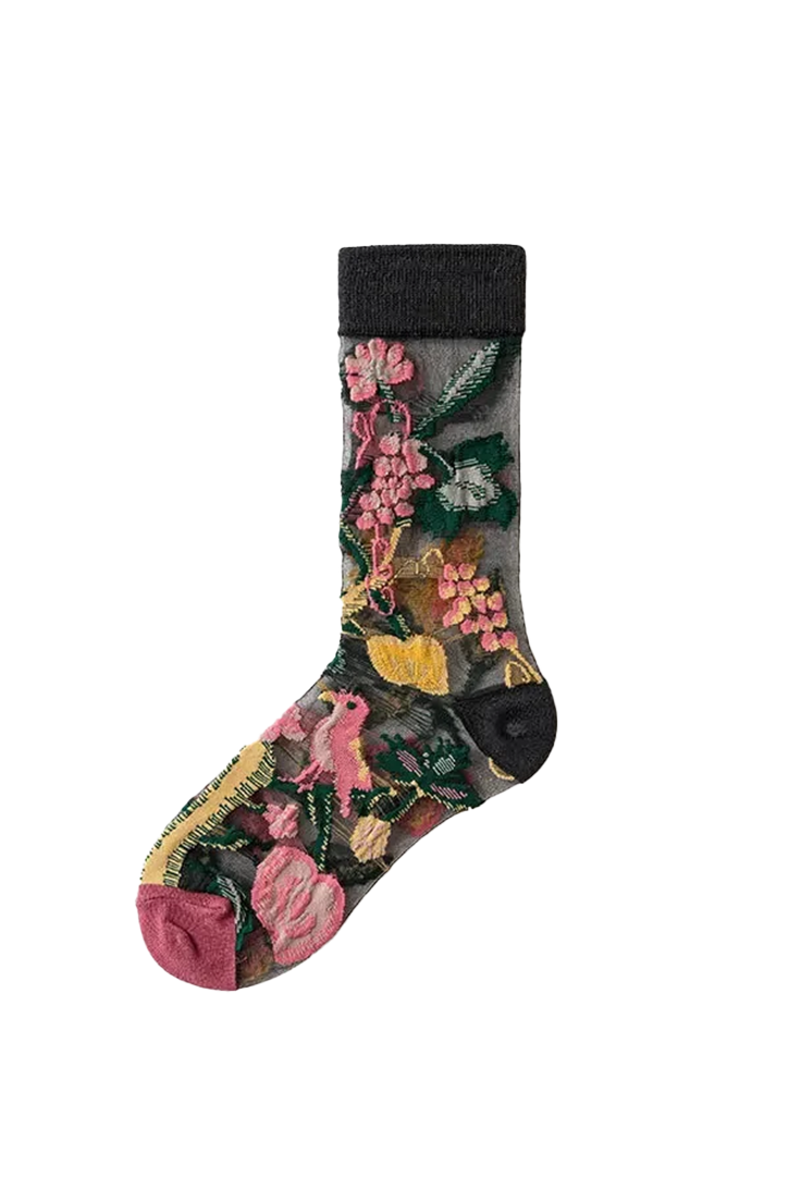 Summer Floral Crew Neck Socks