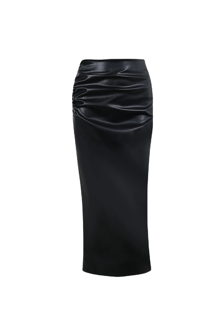 Women's Soft Stretchy Leather Pencil Skirt