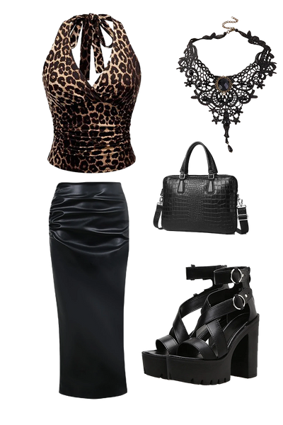 Leopard Spicy Girls Y2k Halter Top