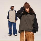 Bold Contrast Color Raglan Sleeve Sweater