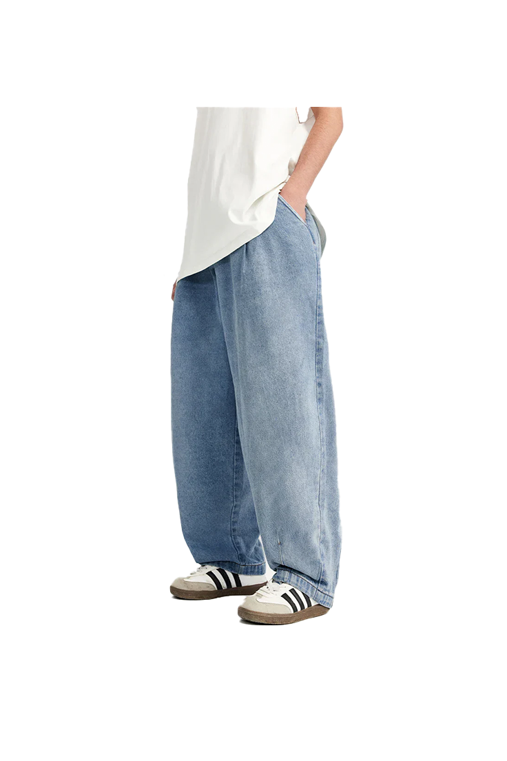 Blue Acid Washed Waist Jeans