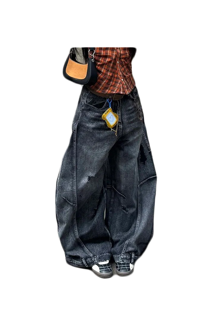 Edgy Streetwear Wide Leg Jeans