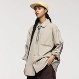 Y2K Plain Cotton Shirt