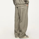 Thick Fleece Solid Color Drawstring Sweatpants
