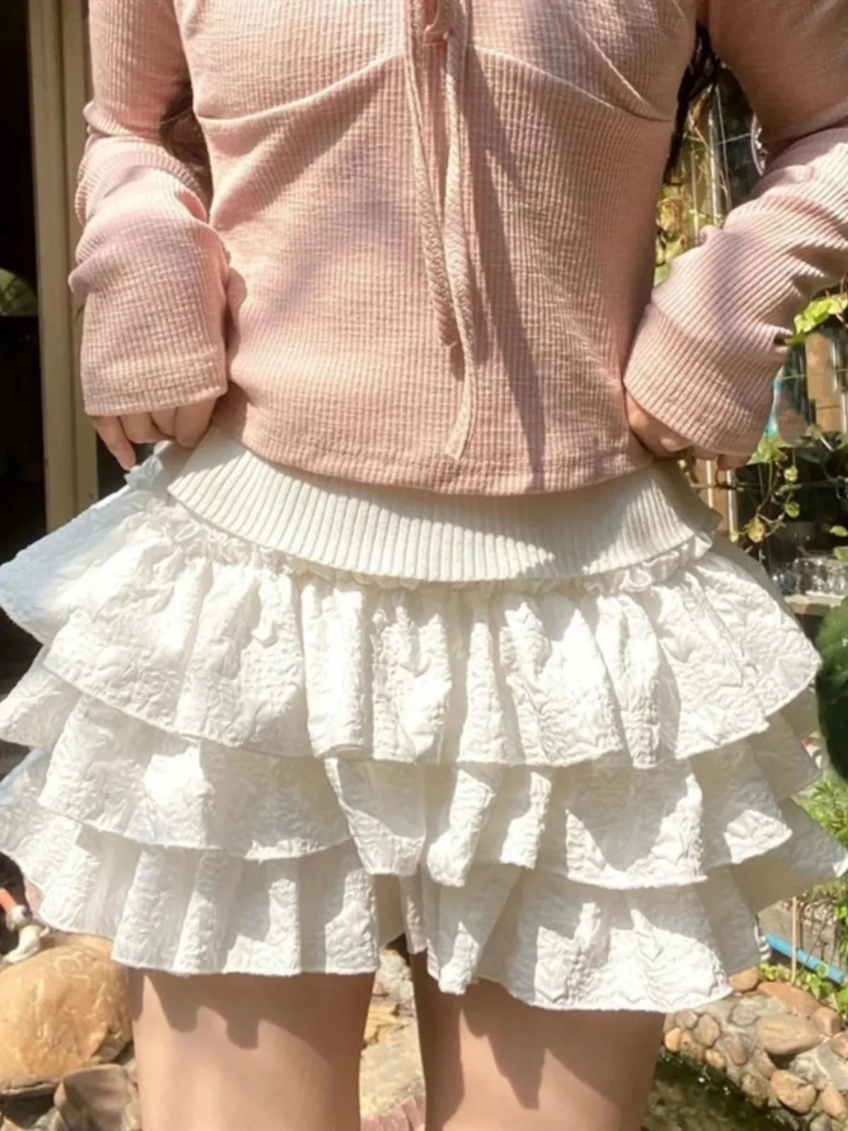 Ruffles Layered Patchwork High Waist Mini Skirts