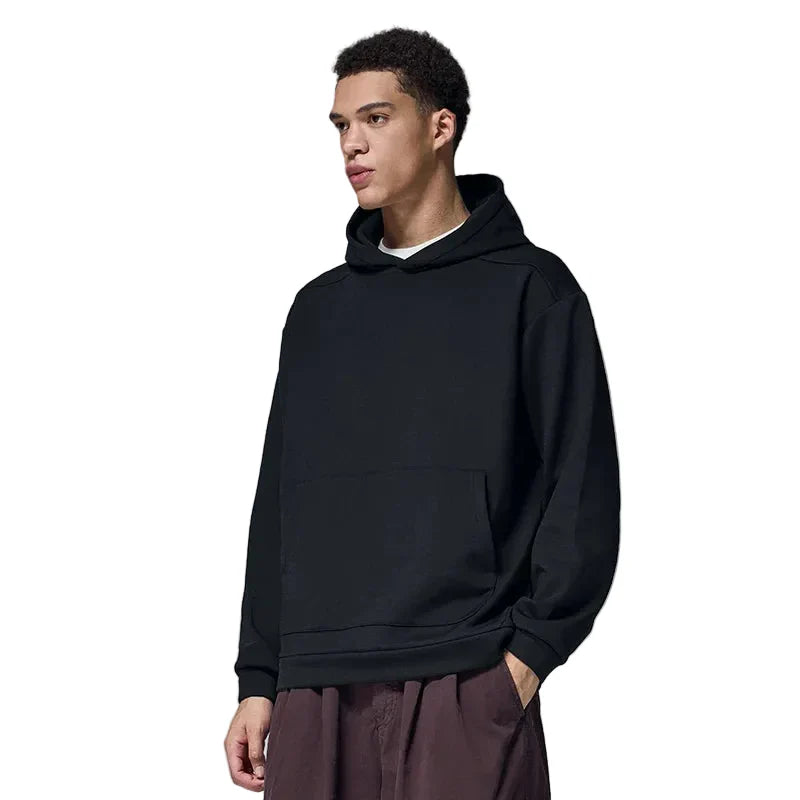 Sudadera con capucha de color liso de tejido grueso