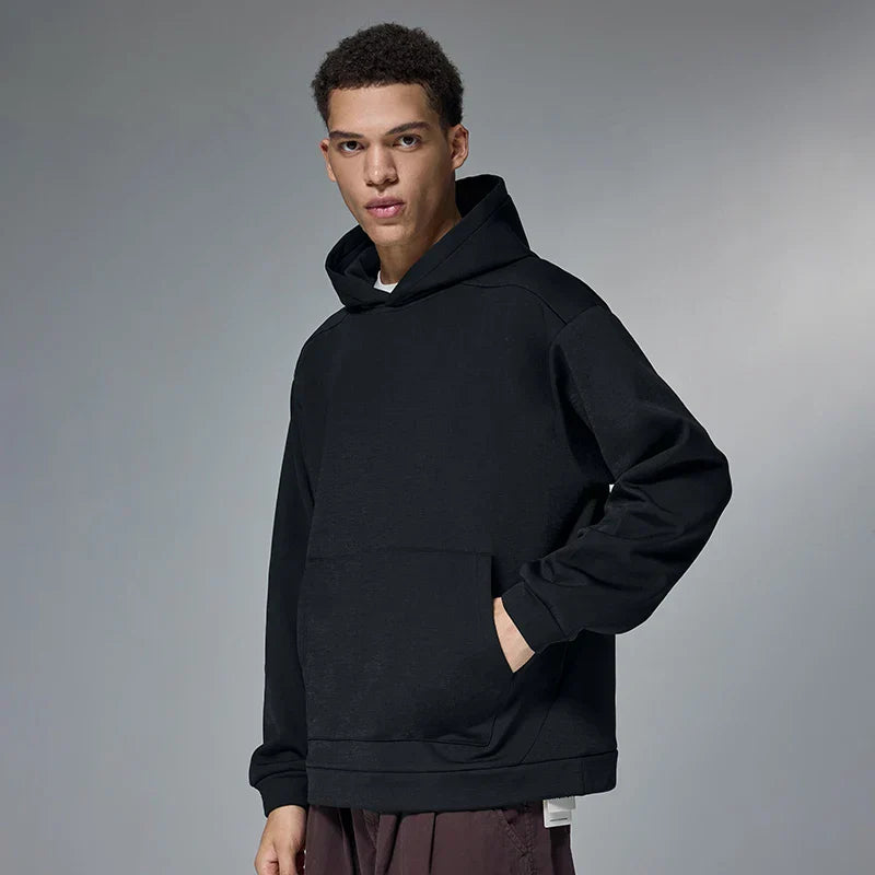 Sudadera con capucha de color liso de tejido grueso