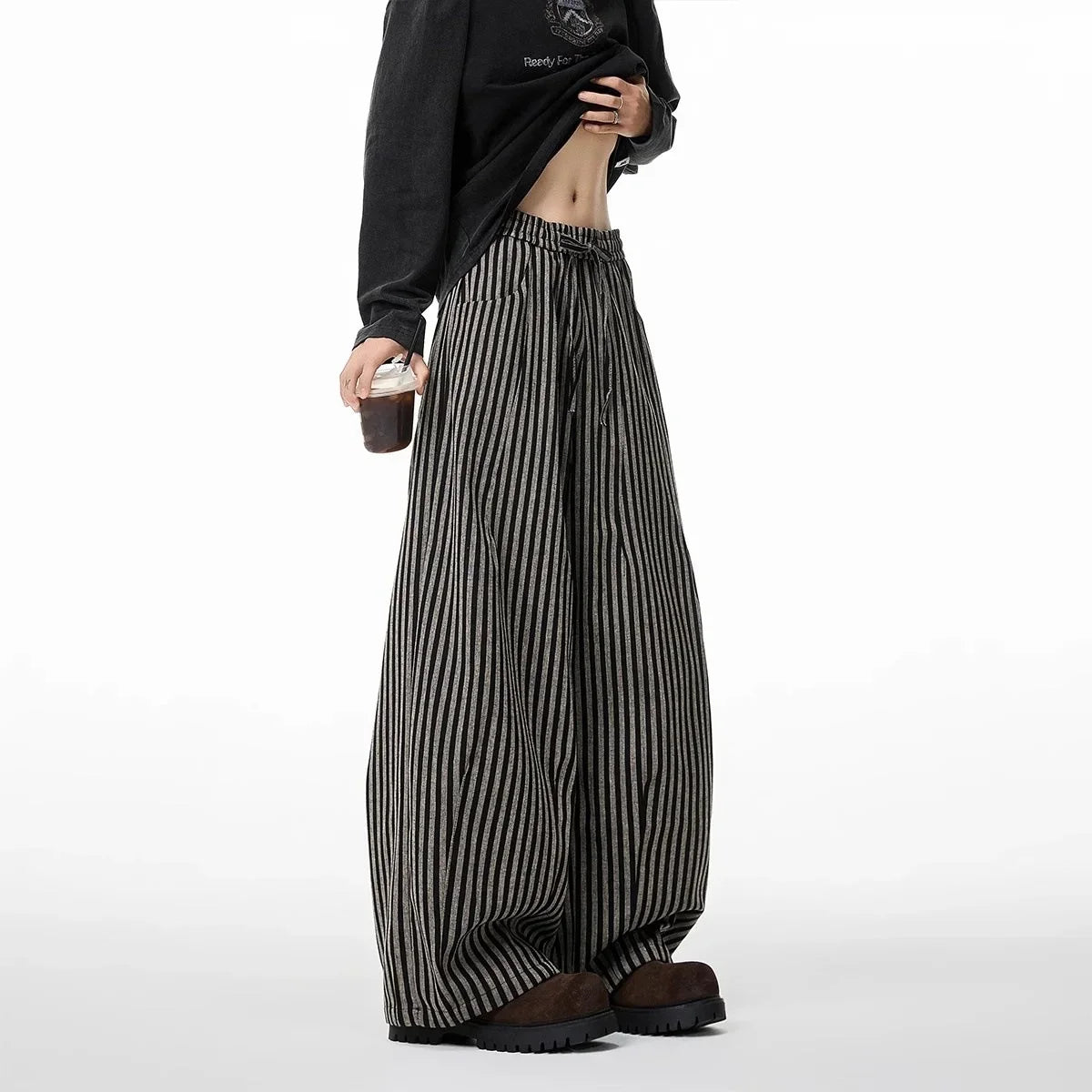 Gothic Striped Baggy Pants