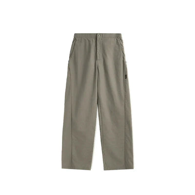 Solid Color Nylon Comfy Straight Leg Pants