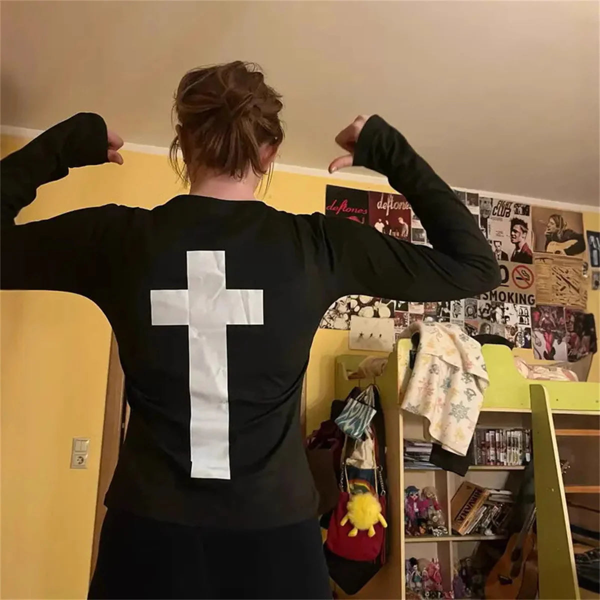 Y2K Letter Printed Long Sleeved T-shirt