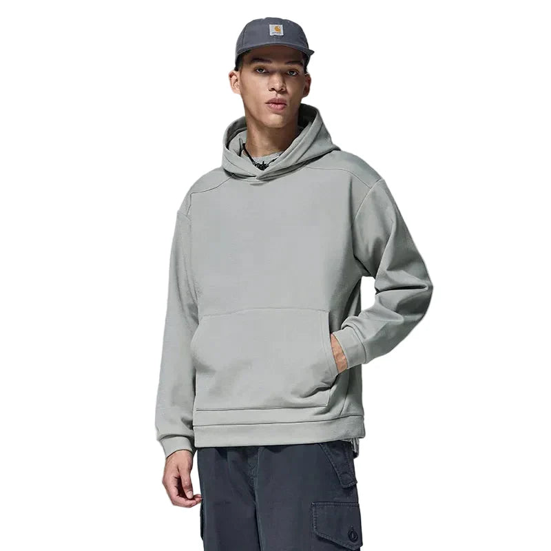 Sudadera con capucha de color liso de tejido grueso