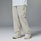 Solid Color Nylon Comfy Straight Leg Pants