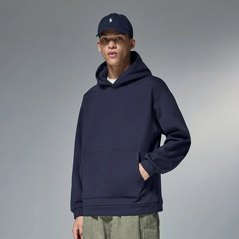 Sudadera con capucha de color liso de tejido grueso