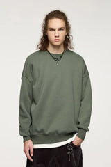 Thick Lined Fleece Crewneck Loose Sweatshirt