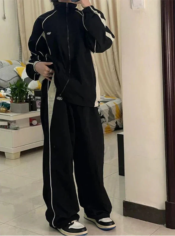 Y2K Cargo Wide Leg Parachute Sweatpants