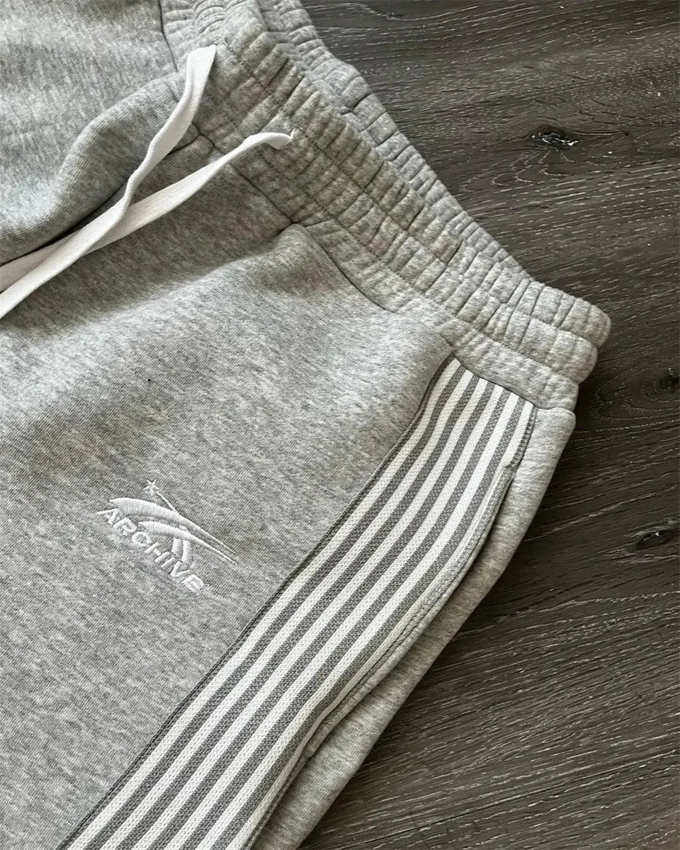 Y2k Embroidered Black Gray Casual Pants