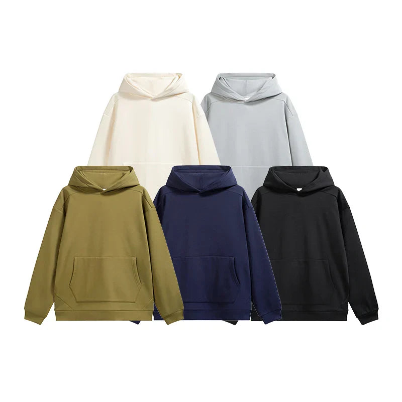 Sudadera con capucha de color liso de tejido grueso