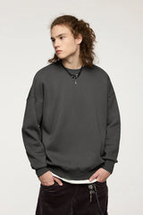 Thick Lined Fleece Crewneck Loose Sweatshirt
