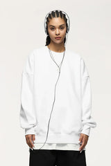 Thick Lined Fleece Crewneck Loose Sweatshirt
