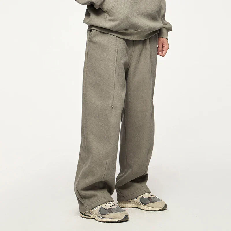 Thick Fleece Solid Color Drawstring Sweatpants