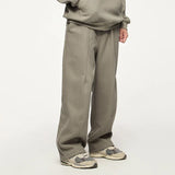 Thick Fleece Solid Color Drawstring Sweatpants
